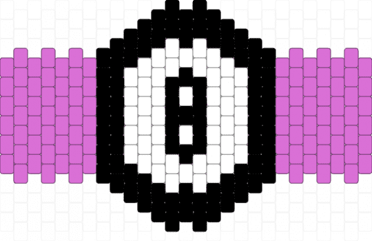 Large 8 ball peyote stitch cuff - white,pink