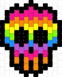 rainbow skull - skull,neon,rainbow,spooky,halloween,colorful,black