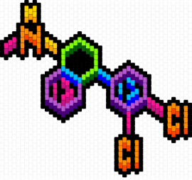 zoloft chemical formula - zoloft,molecule,chemistry,science,colorful,charm,purple,green,orange