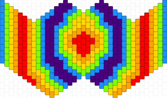 Concentric rainbow mask - light blue,green,purple,yellow,cotdgeometricshapes
