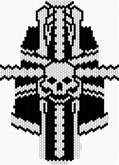Skeleta Grucifix Bead Tapestry - black,white,ghost,ghost band,skeleta,grucifix,papa v,perpetua,ghost bc,tapestry