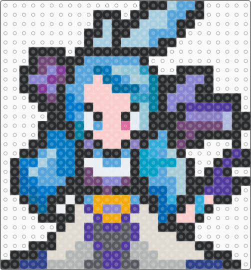 gwen league of legends - black,beige,light blue,blue