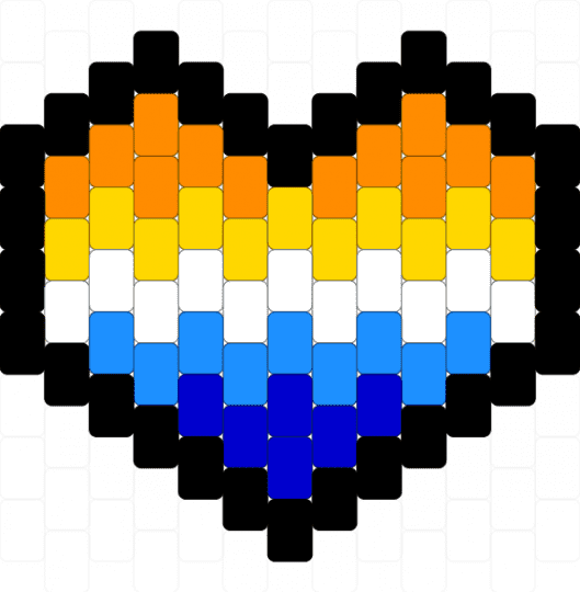aroace heart for viviiiii💖 - light blue, orange, yellow