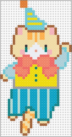 Clown Kitty - animal, beige, cat, circus, clown, dance, funny, kitty, kitty cat, light blue, orange, yellow