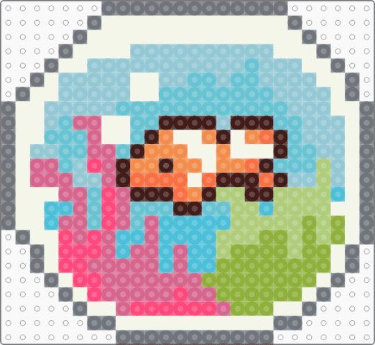 Fish Bowl - animal, character, colourful, cute, fish, fish bowl, gray, green, kawaii, light blue, small