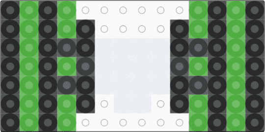 Green perler bow - green,white,bow,skull,scene