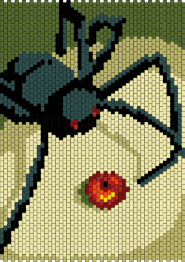Eve Discovers The Apple - yellow,panel,tapestry,spider