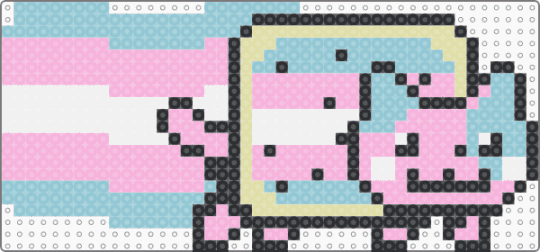 Trans NyanCat sorry it looks weird i was in math class - pink,light blue