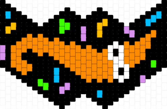 Worm on a string - black, orange