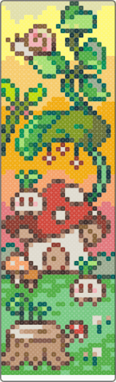 Mushroom wall art - gray,orange,yellow,colorful,mushroom