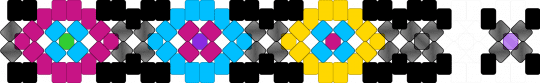 Abstract cuff (REMIXED) - black,pink,light blue,yellow