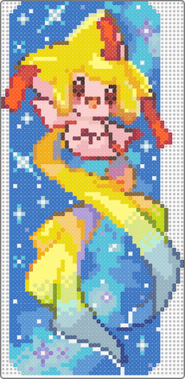 Shiny Jirachi Wall art - yellow,orange,light blue,blue,pokemon,jirachi,shiny