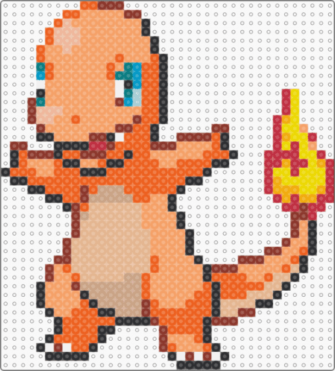 Charmander Sprite - beige, orange, red
