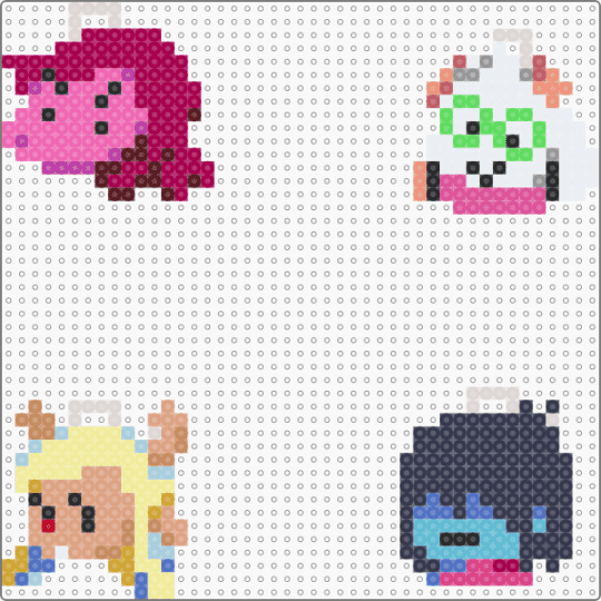 Deltarune Charms - beige, pink, purple, yellow