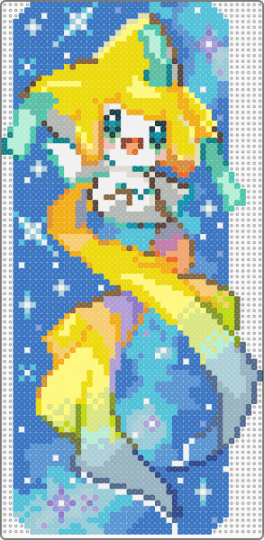 Jirachi Wall art - yellow,orange,light blue,blue,jirachi,pokemon,starry