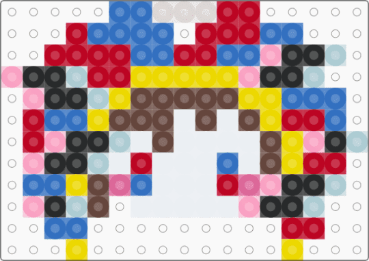 Glitch Pomni Charm - blue, brown, red, yellow