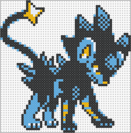 Luxray Pokewilds Sprite - black,light blue,luxray,pokemon,sprite