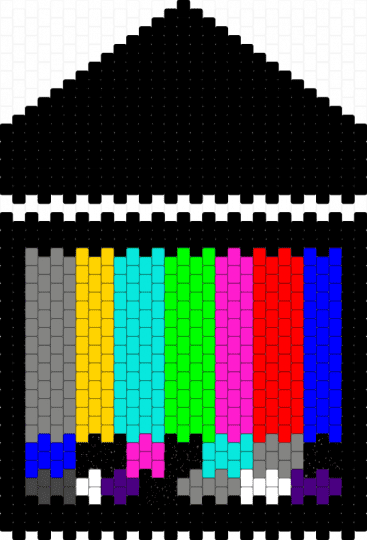 TV Static Purse - 2 / 2, Back - bag, black, colorful, hatsune miku, light blue, miku, pink, purple, purse, static, static miku, tv, tv static