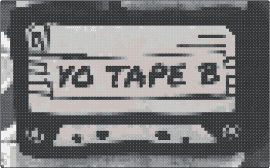 Yo Tape B - cassette,mix 1,tape b,dj,music,edm,classic,retro,black,white