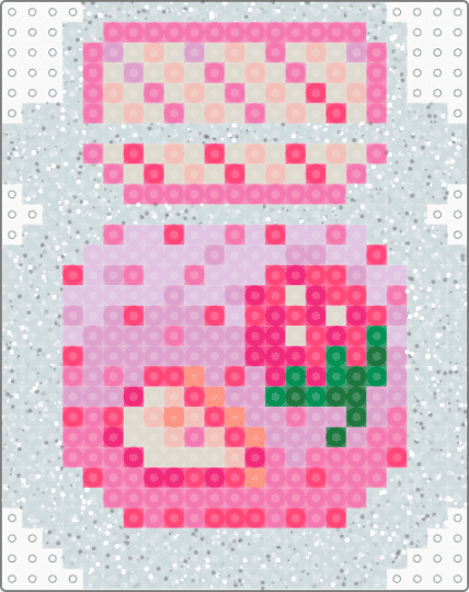 Pink Strawberry Jar - white,pink,beige,cute,strawberry,jar,tea,cutecore,kawaii,strawberry tea