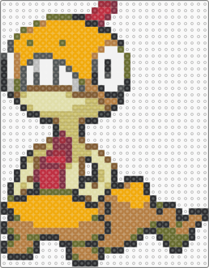 Scraggy Sprite (BW) - gold,tan,orange,yellow,pokemon,pokemon sprite,scraggy,scrafty,game sprite,game,pokemon black white