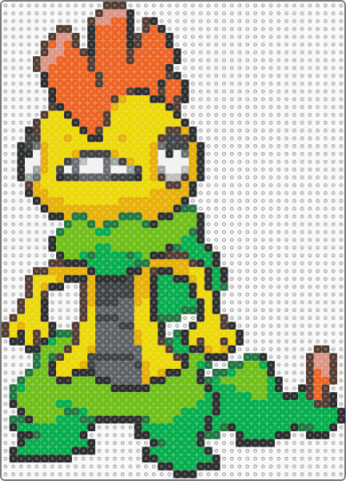 Shiny Scrafty Sprite (BW) - green,orange,yellow,pokemon,scrafty,shiny scrafty,game sprite,pokemon sprite,shiny pokemon,scraggy,pokemon bw