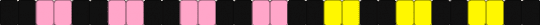Pink and yellow  Single Black stripes - pink, yellow