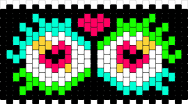 Eyes Panel 2 - eyes,neon,colorful,dark,spooky,panel,green,teal,red,white,black