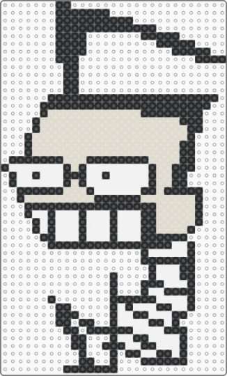 Crazy dib - beige,white,dib invader zim,invader zim,dib menbrane