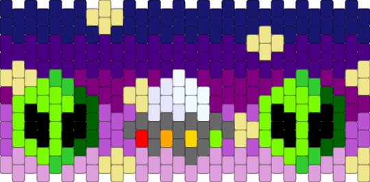 Ufo and two aliens in space - green,pink,purple