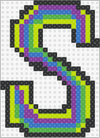 S - text,letter,s,neon,alphabet,bright,green,purple