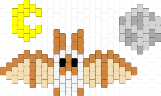 Silly bat and moons - orange,beige,bat,animal,moon