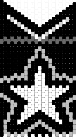 Star bag pouch w/flap - black,beige,kandi,star,monochrome,bag,pouch,mini bag,even peyote,peyote