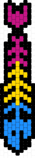Pans Fish Tie - black,pink,light blue