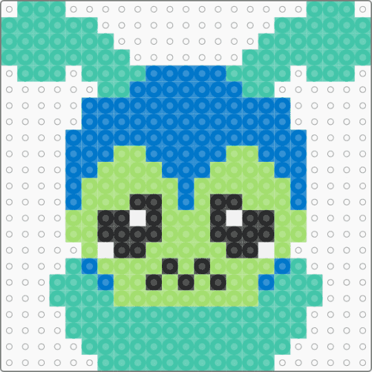 Squirm Perler - teal,squirm,dandysworld,dandy,worm,squirmthebookworm