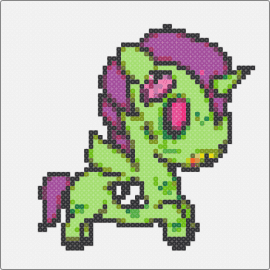 zombie pony - pony,zombie,unicorn,horse,undead,cute,spooky,edgy,green,purple