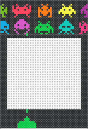 Space Invaders Double Light Switch Frame (2.6mm beads) - black,green,pink,flower,lightswitch,retro