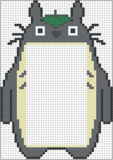 Totoro Single Light Switch Frame (2.6mm beads) - gray,totoro,minibeads,lightswitch,ghibli