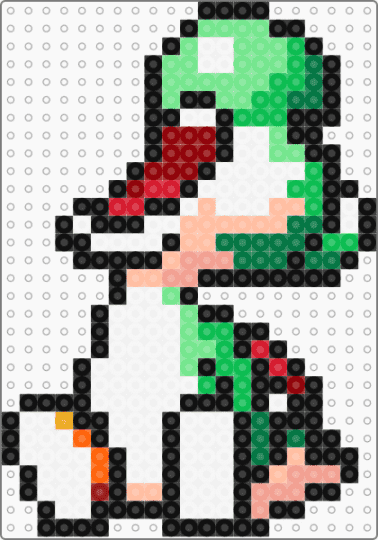 Yoshi llorando sentado color - beige, green, teal, white