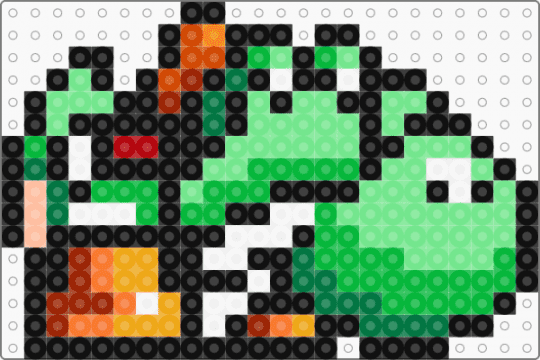 Yoshi agachado color - black,teal,green