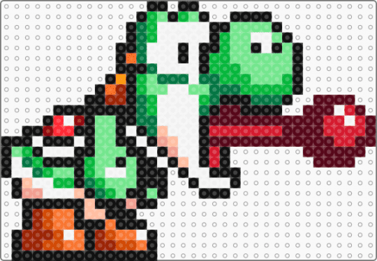 Yoshi lengua color - brown,teal,green,red