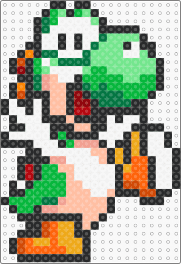 Yoshi pata arriba color - green,beige