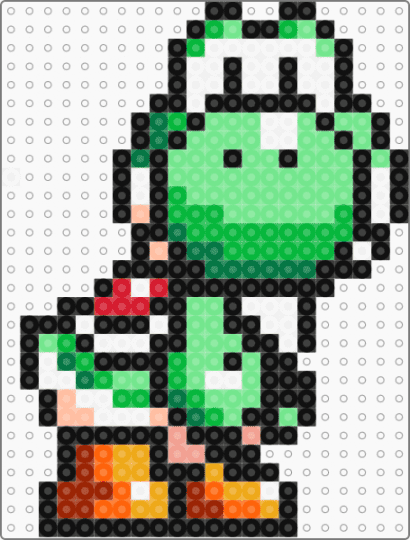 Yoshi frente y lado color - black,teal,green