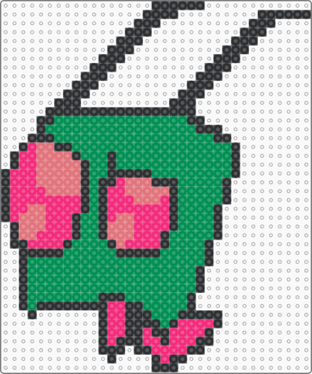 Invader Zim - green,invader zim,zim,character,pink,perler