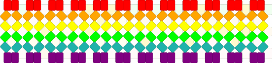 Rainbow x base cuff pattern - yellow,orange,teal,colorful