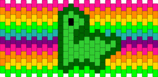 Rainbow Dino - green,pink