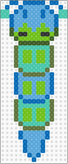 Squirm bookmark - blue,light blue,green,teal