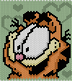 Garfield Bag Front Panel - garfield,comic,cat,character,portrait,smile,bag,eyes,panel,orange,green,white
