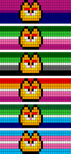 WOKE GARFIELD 😤 - green,orange,pink,garfield,square stich,lgbtq