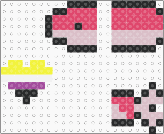 nonbinary heart and dangly  fish - beige,red